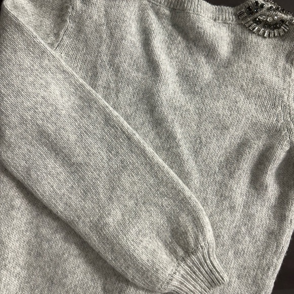 White House Black Market Embellished Gray Sweater - Picture 9 of 10
